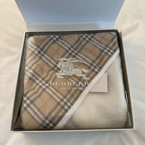 Burberry Children's Beige and White Plaid Blanket